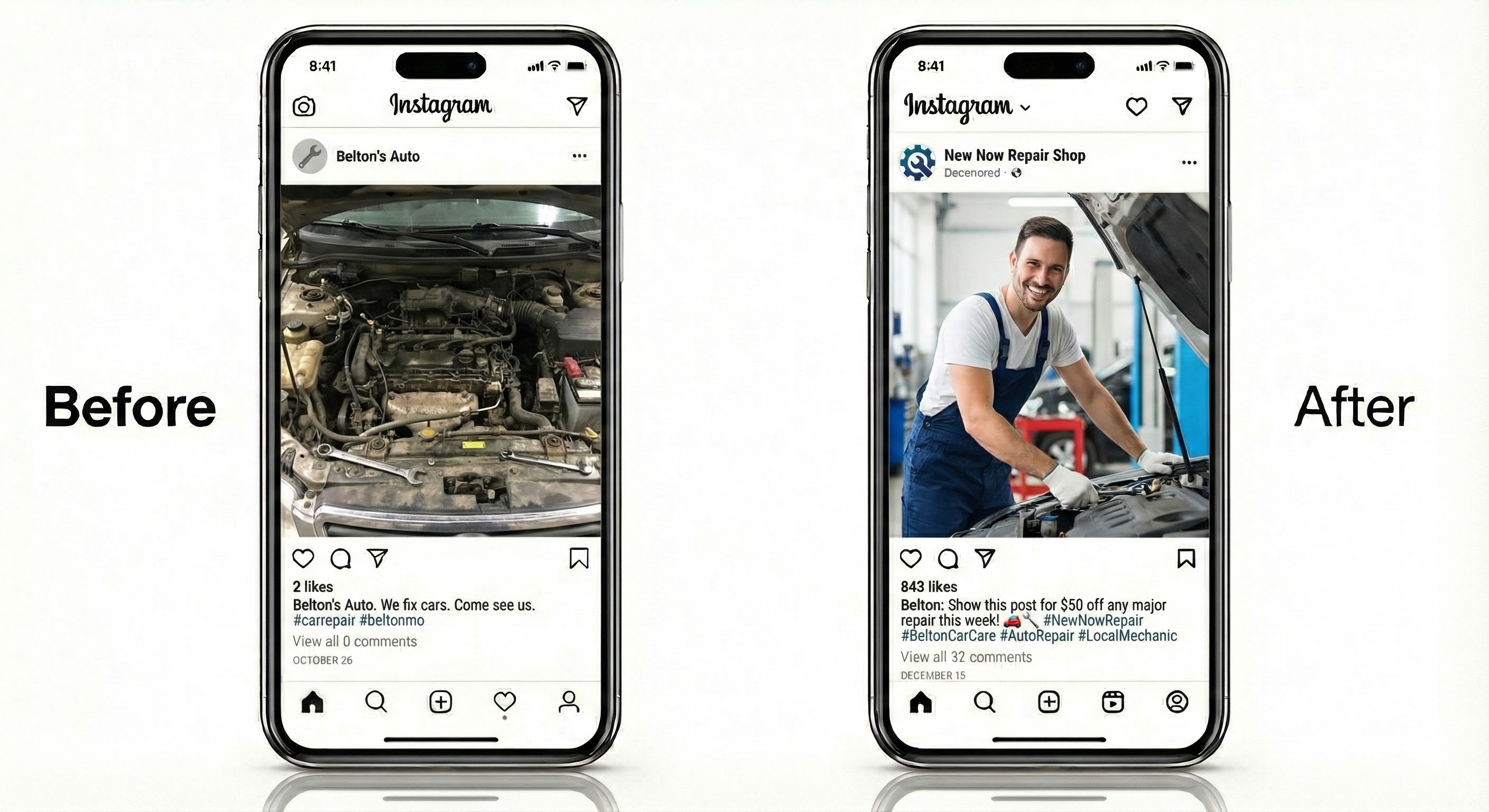 Mechanic Comparison - Before and After Social Media Transformation
